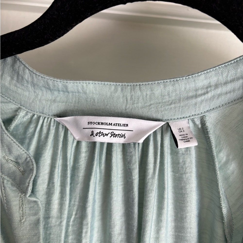 & Other Stories Light Blue Midi Dress - Picture 2 of 3